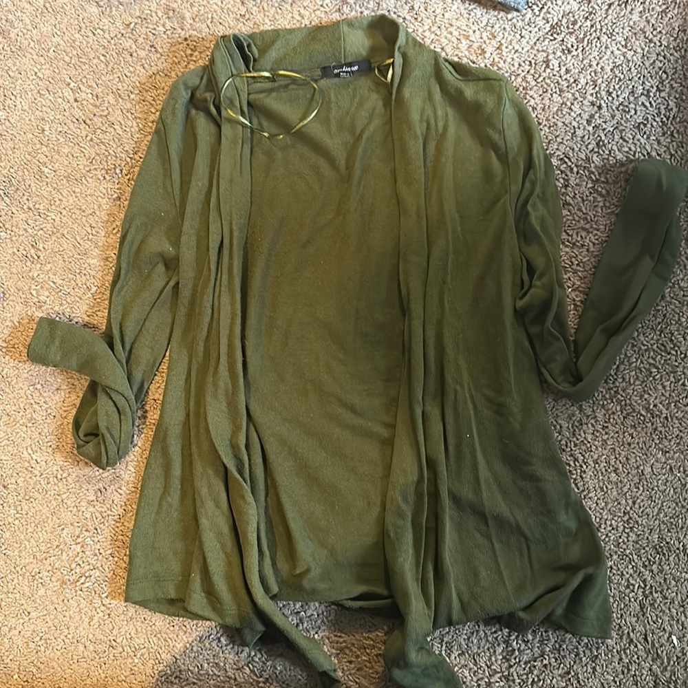 Green cardigan
